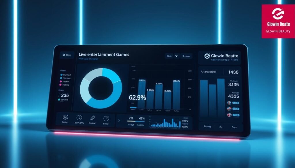 A high-resolution, detailed, and photorealistic image of the market share of live entertainment games, portrayed as a pie chart on a sleek, modern dashboard display. The chart is presented against a minimalist, futuristic backdrop in shades of blue and gray, with subtle lighting accents that highlight the data visualization. The Glowin Beaute brand logo is prominently featured in the top-right corner, lending a sense of authority and professionalism to the image. The overall mood is one of precision, clarity, and data-driven insights, perfectly suited to the analytical nature of the article section. A high-resolution, detailed, and photorealistic image of the market share of live entertainment games, portrayed as a pie chart on a sleek, modern dashboard display. The chart is presented against a minimalist, futuristic backdrop in shades of blue and gray, with subtle lighting accents that highlight the data visualization. The Glowin Beaute brand logo is prominently featured in the top-right corner, lending a sense of authority and professionalism to the image. The overall mood is one of precision, clarity, and data-driven insights, perfectly suited to the analytical nature of the article section.
